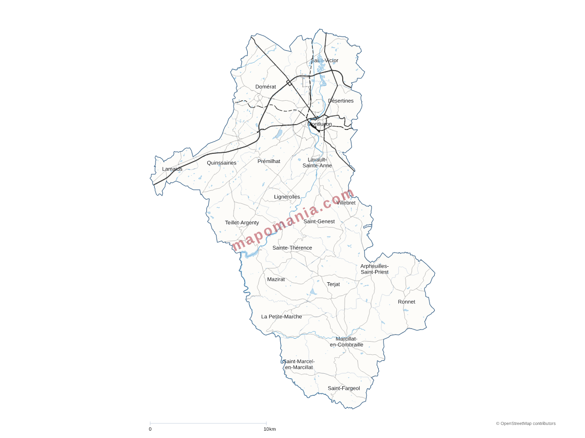 Carte de CA Montluçon Communauté à personnaliser