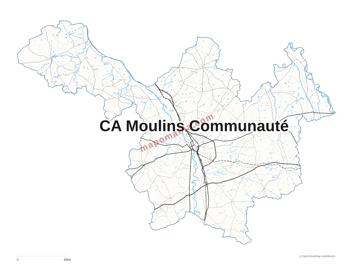 Carte de CA Moulins Communauté à personnaliser