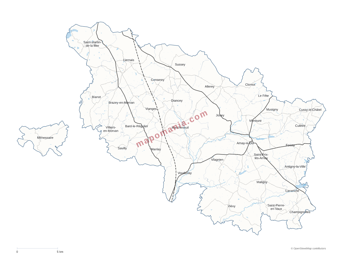 Carte de CC du Pays Arnay Liernais à personnaliser