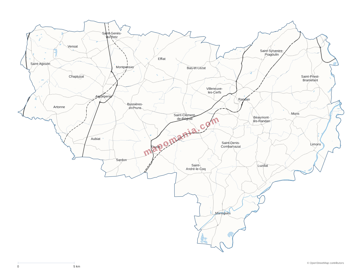 Carte de CC Plaine Limagne à personnaliser