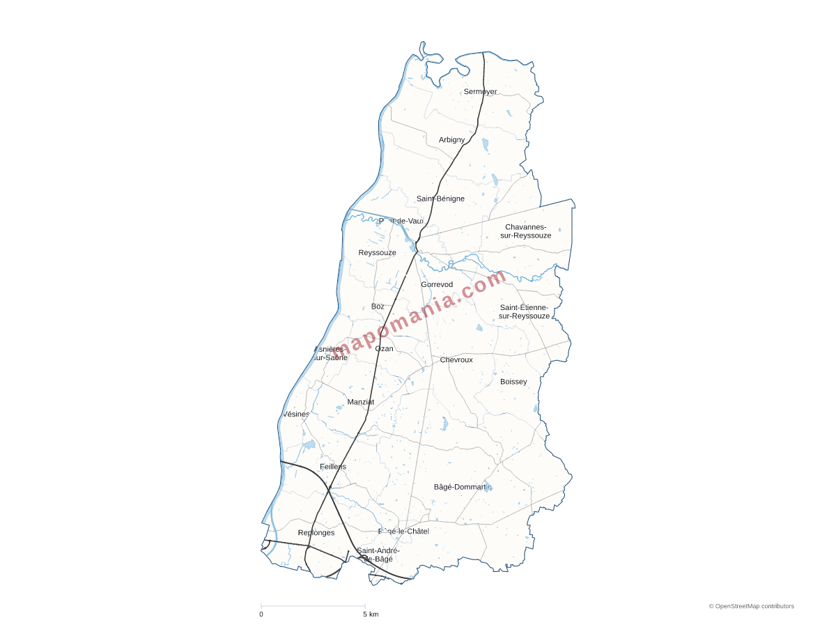 Carte de CC Bresse et Saône à personnaliser