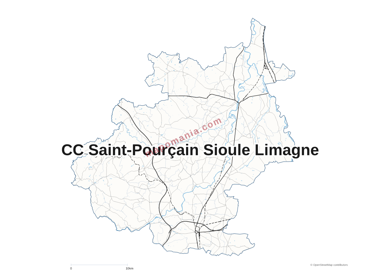 Carte de CC Saint-Pourçain Sioule Limagne à personnaliser