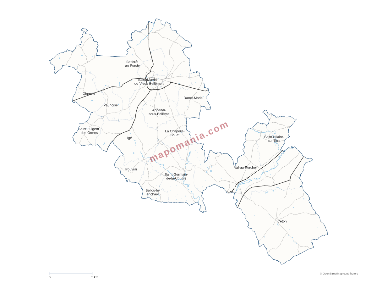 Carte de CC des Collines du Perche Normand à personnaliser
