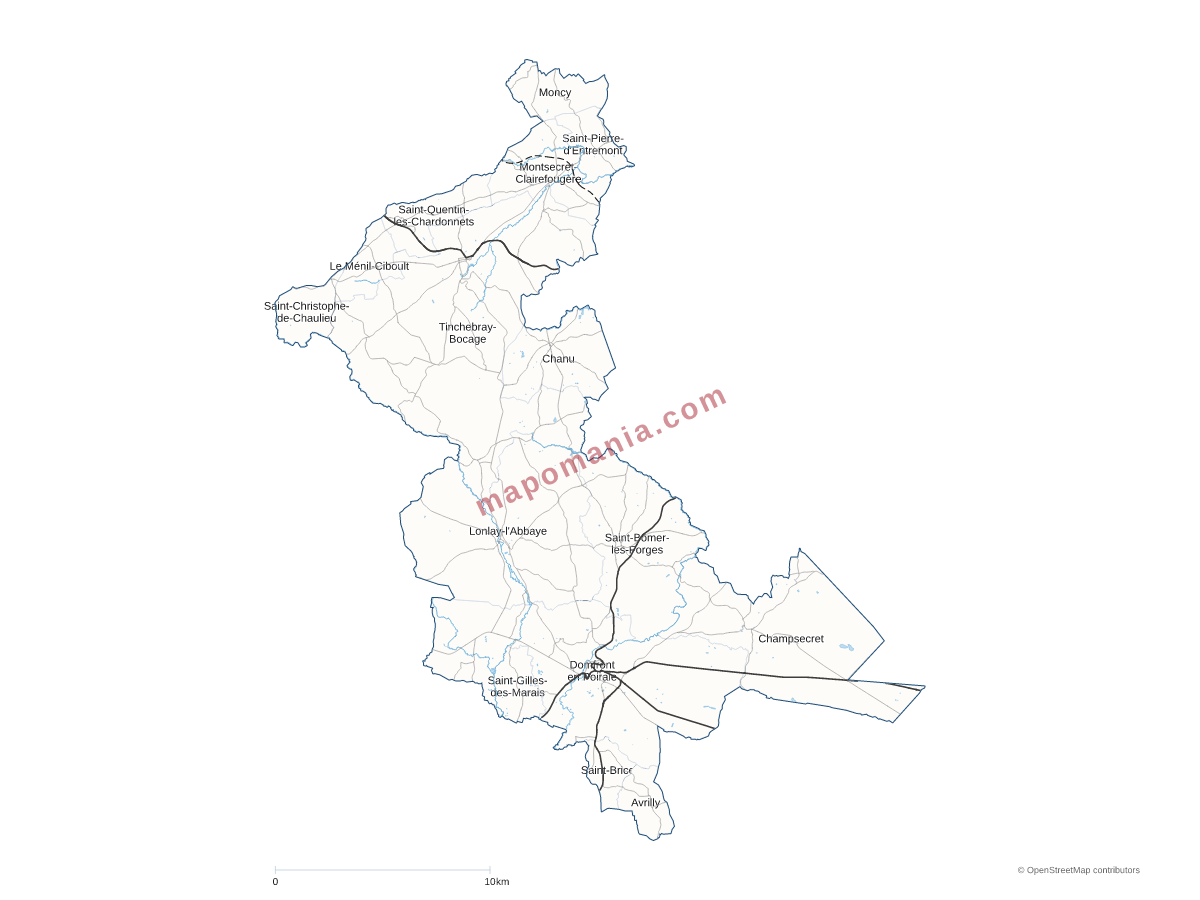 Carte de CC Domfront Tinchebray Interco à personnaliser