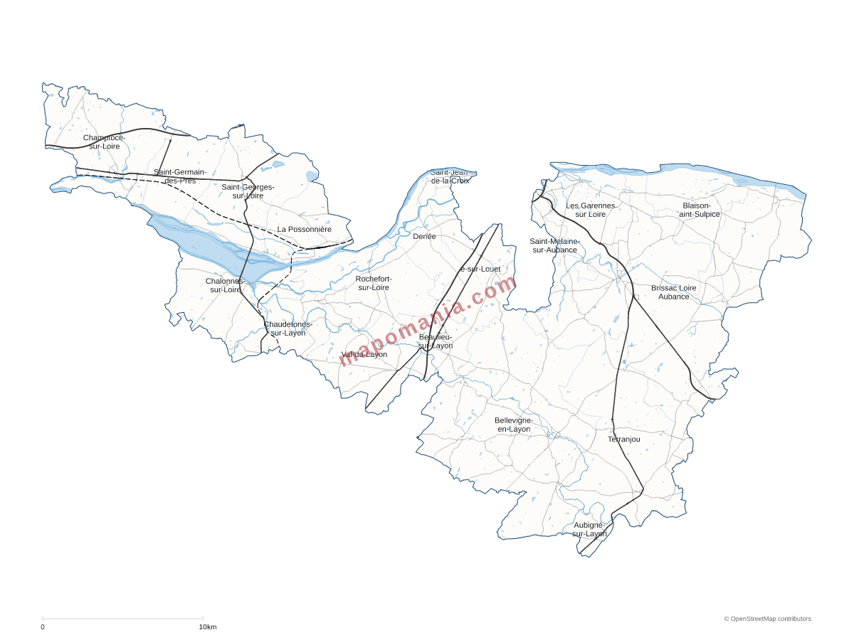 Carte de CC Loire Layon Aubance à personnaliser