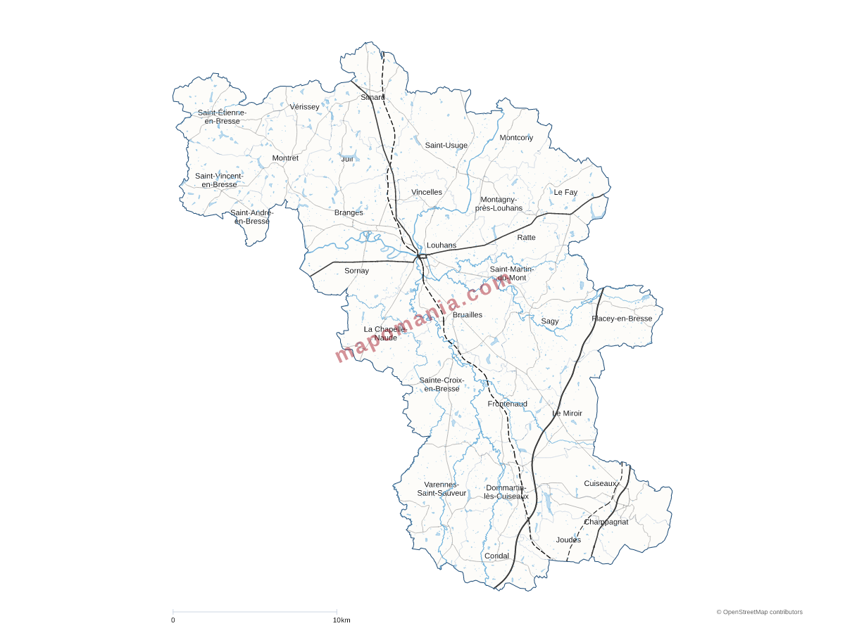 Carte de CC Bresse Louhannaise Intercom' à personnaliser