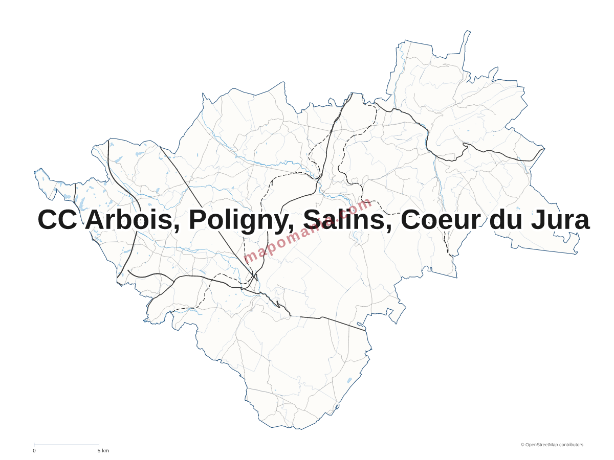 Carte de CC Arbois, Poligny, Salins, Coeur du Jura à personnaliser