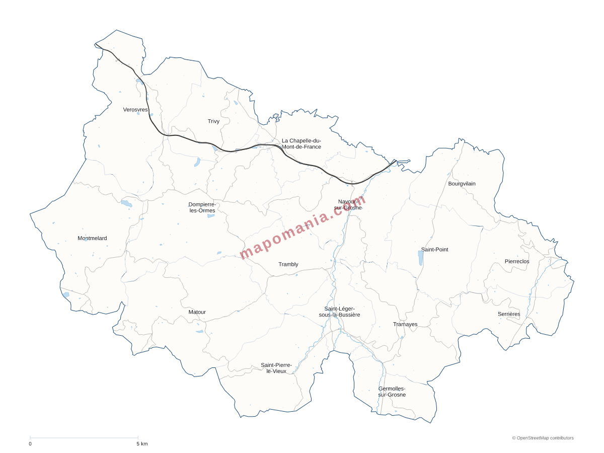 Carte de CC Saint Cyr Mère Boitier entre Charolais et Mâconnais à personnaliser