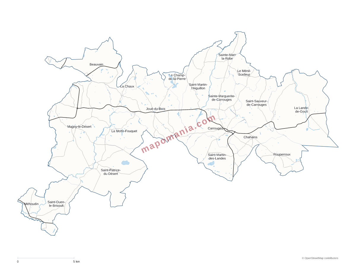 Carte de CC du Pays Fertois et du Bocage Carrougien à personnaliser