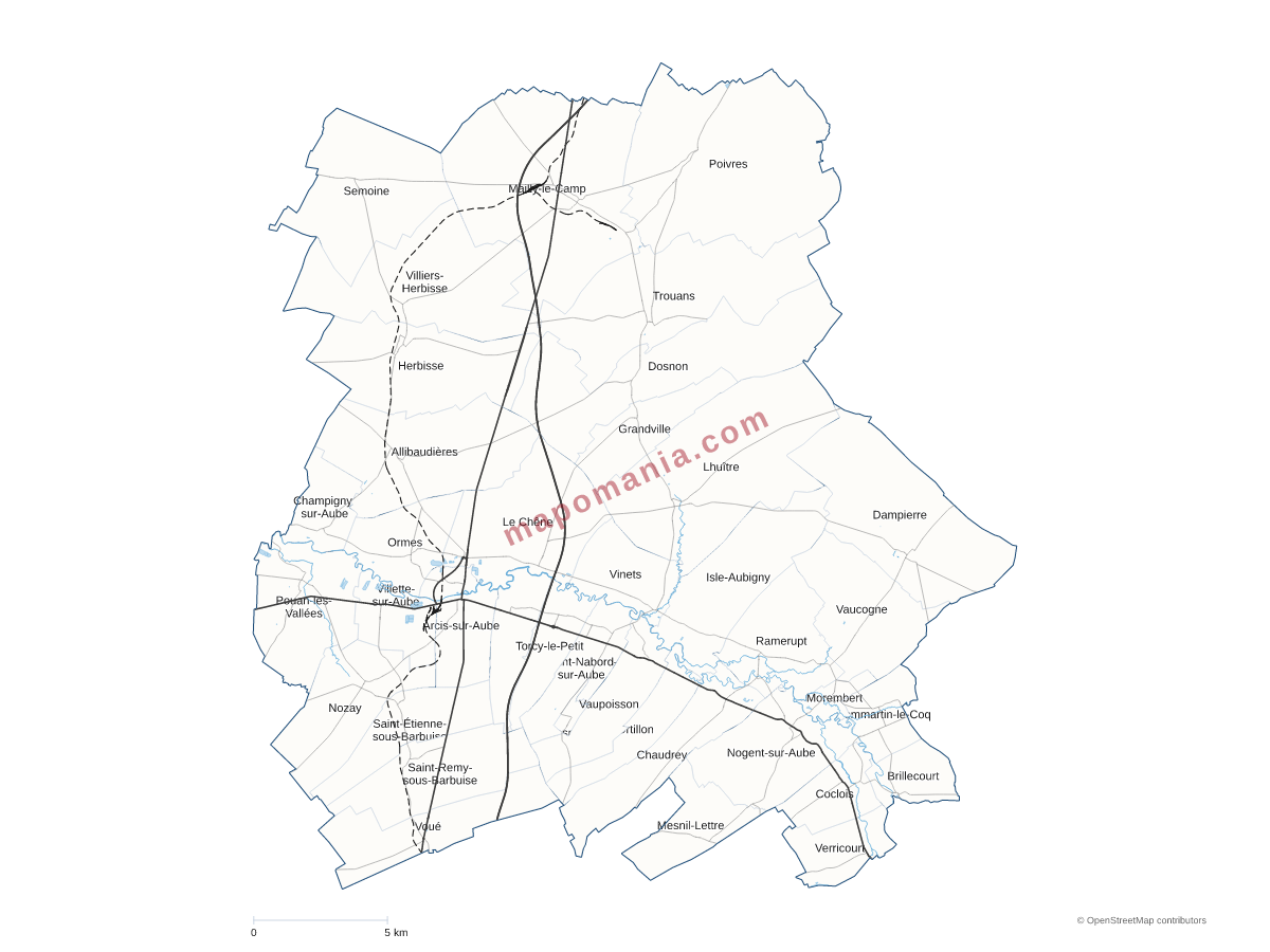 Carte de CC d'Arcis, Mailly, Ramerupt à personnaliser