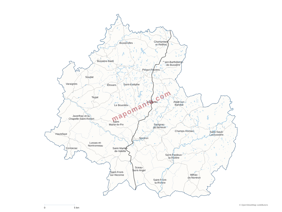 Carte de CC du Périgord Nontronnais à personnaliser