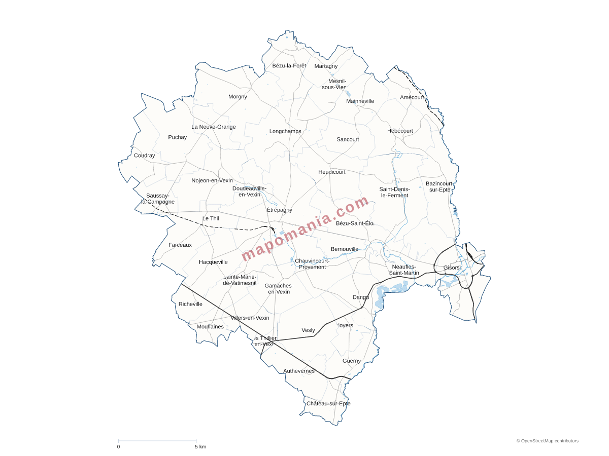 Carte de CC du Vexin Normand à personnaliser