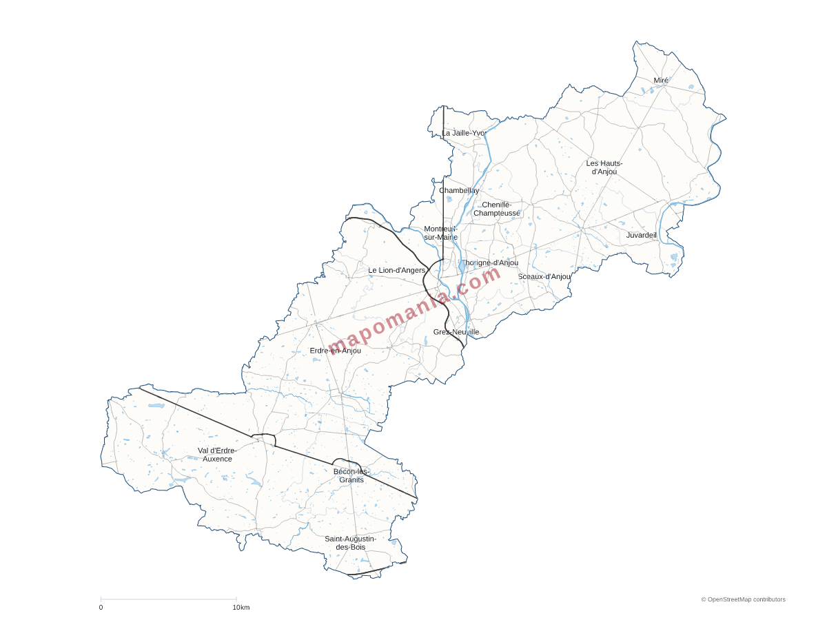 Carte de CC des Vallées du Haut-Anjou à personnaliser