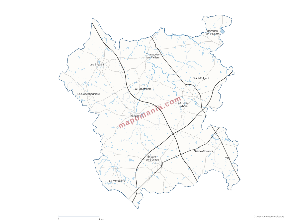 Carte de CC du Pays de Saint-Fulgent - Les Essarts à personnaliser
