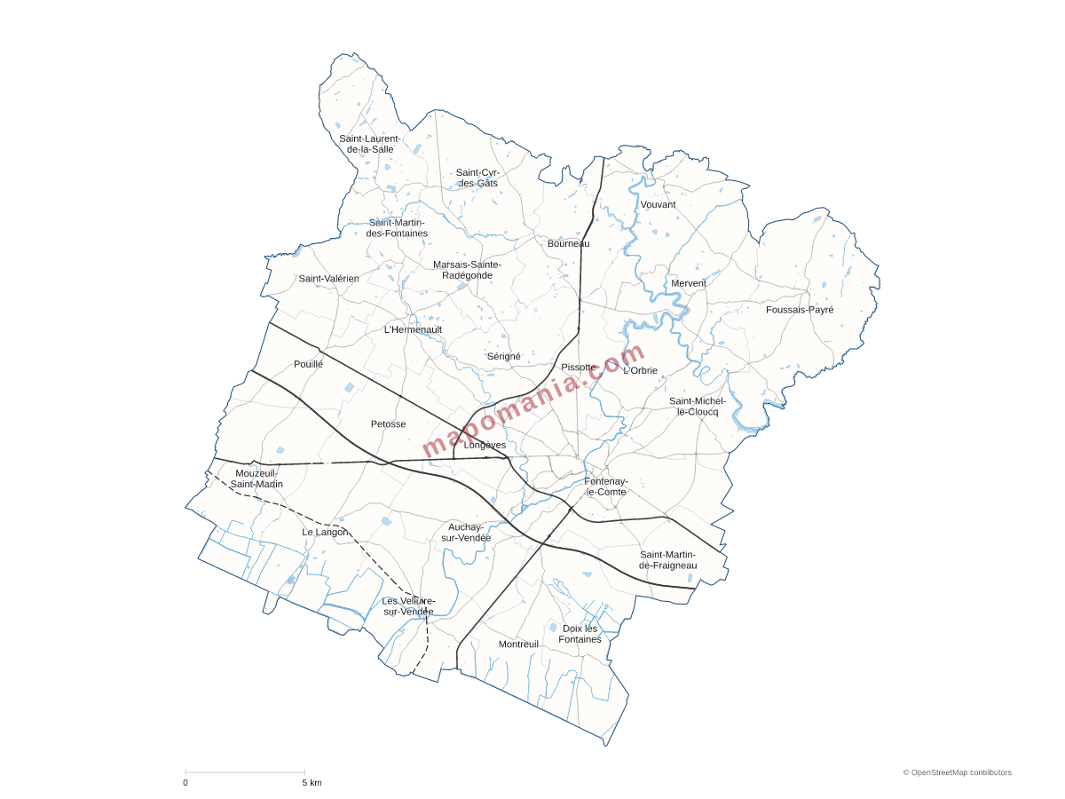 Carte de CC du Pays de Fontenay-Vendée à personnaliser