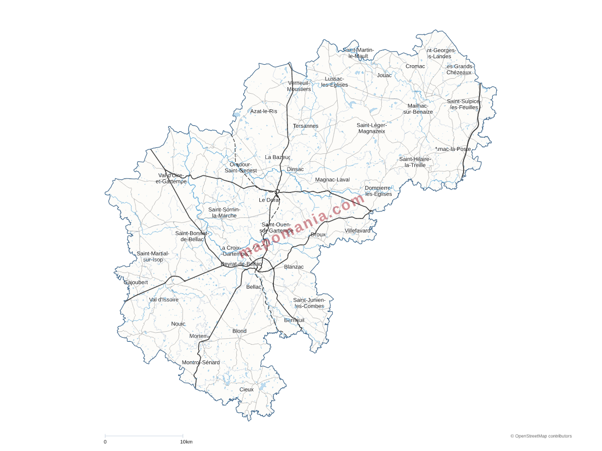 Carte de CC Haut Limousin en Marche à personnaliser