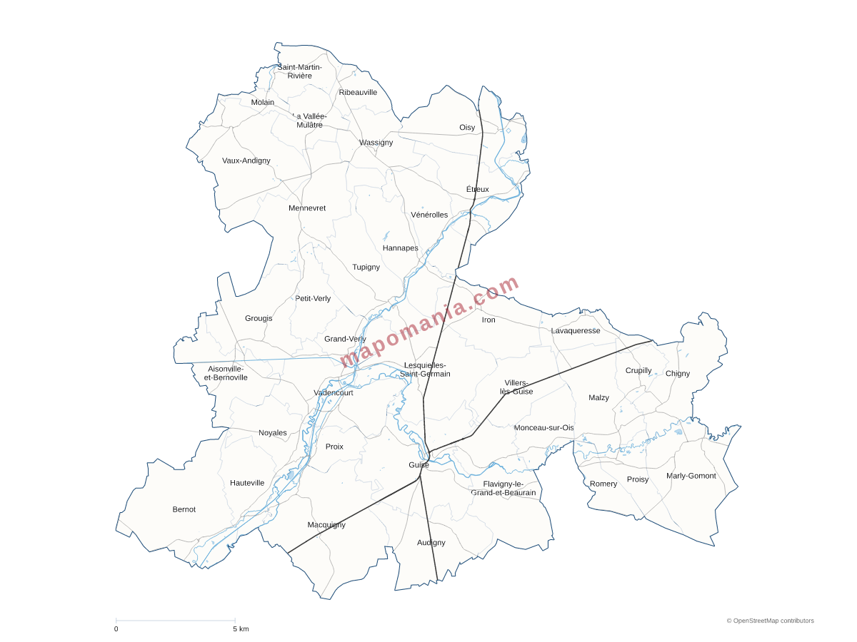 Carte de CC Thiérache Sambre et Oise à personnaliser