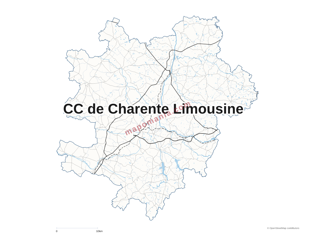 Carte de CC de Charente Limousine à personnaliser