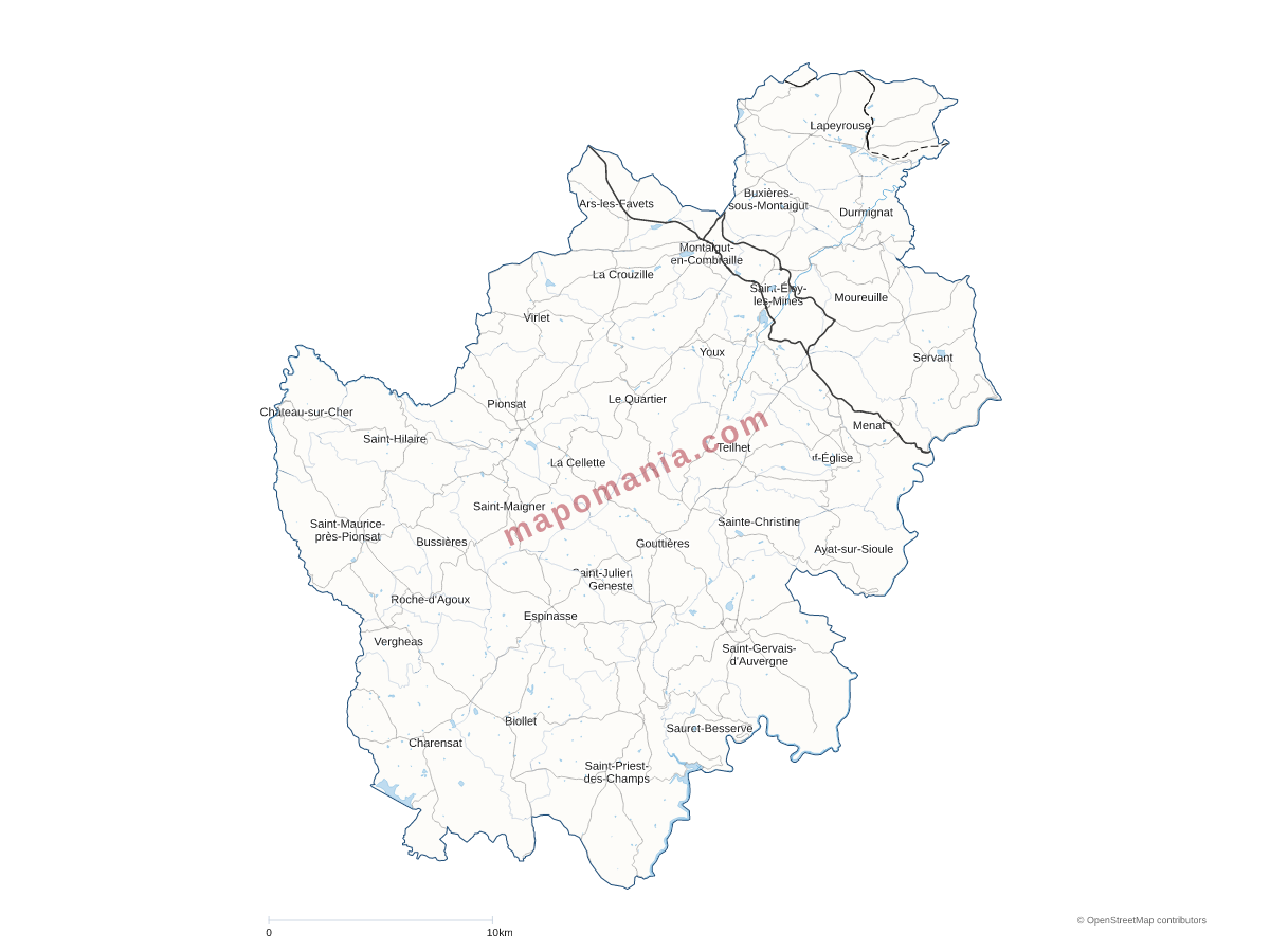 Carte de CC du Pays de Saint-Eloy à personnaliser