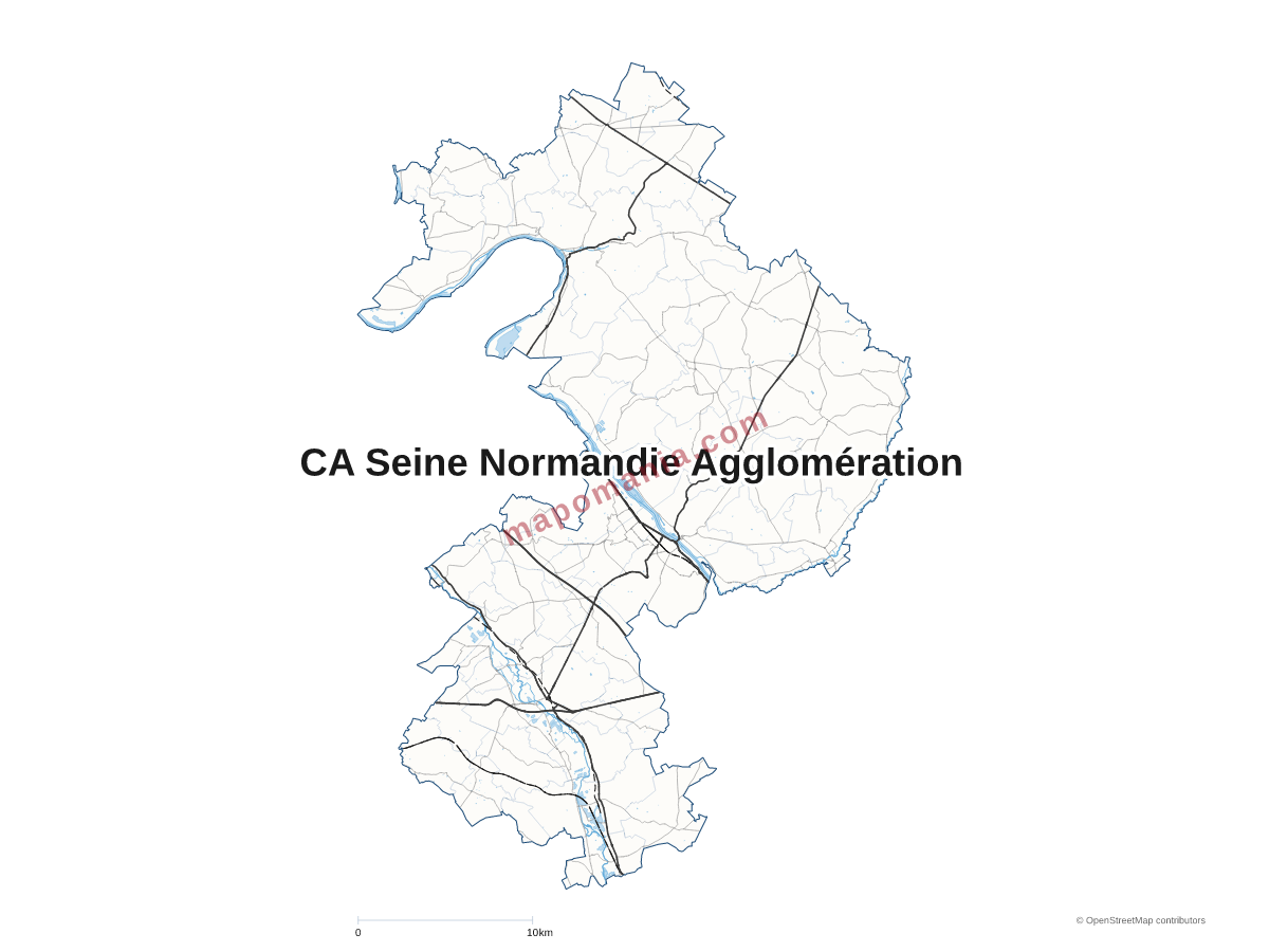 Carte de CA Seine Normandie Agglomération à personnaliser