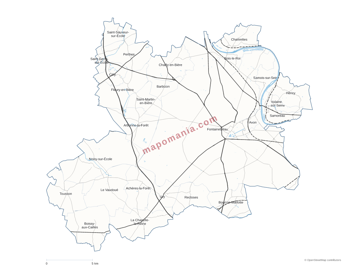 Carte de CA du Pays de Fontainebleau à personnaliser