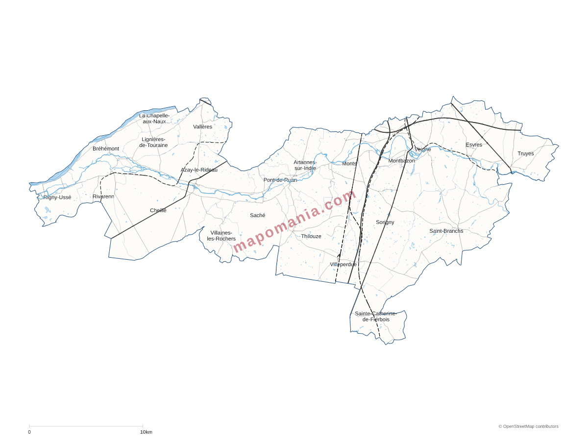 Carte de CC Touraine Vallée de l'Indre à personnaliser