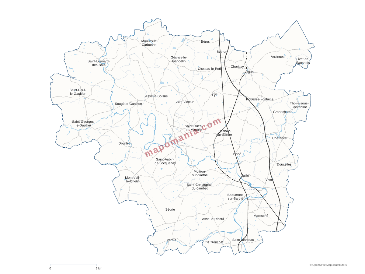 Carte de CC Haute Sarthe Alpes Mancelles à personnaliser