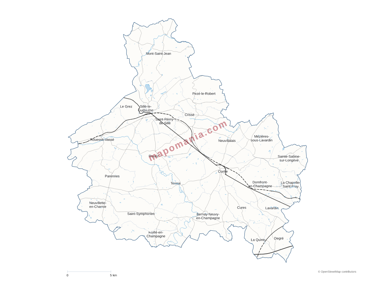 Carte de CC de la Champagne Conlinoise et du Pays de Sillé à personnaliser