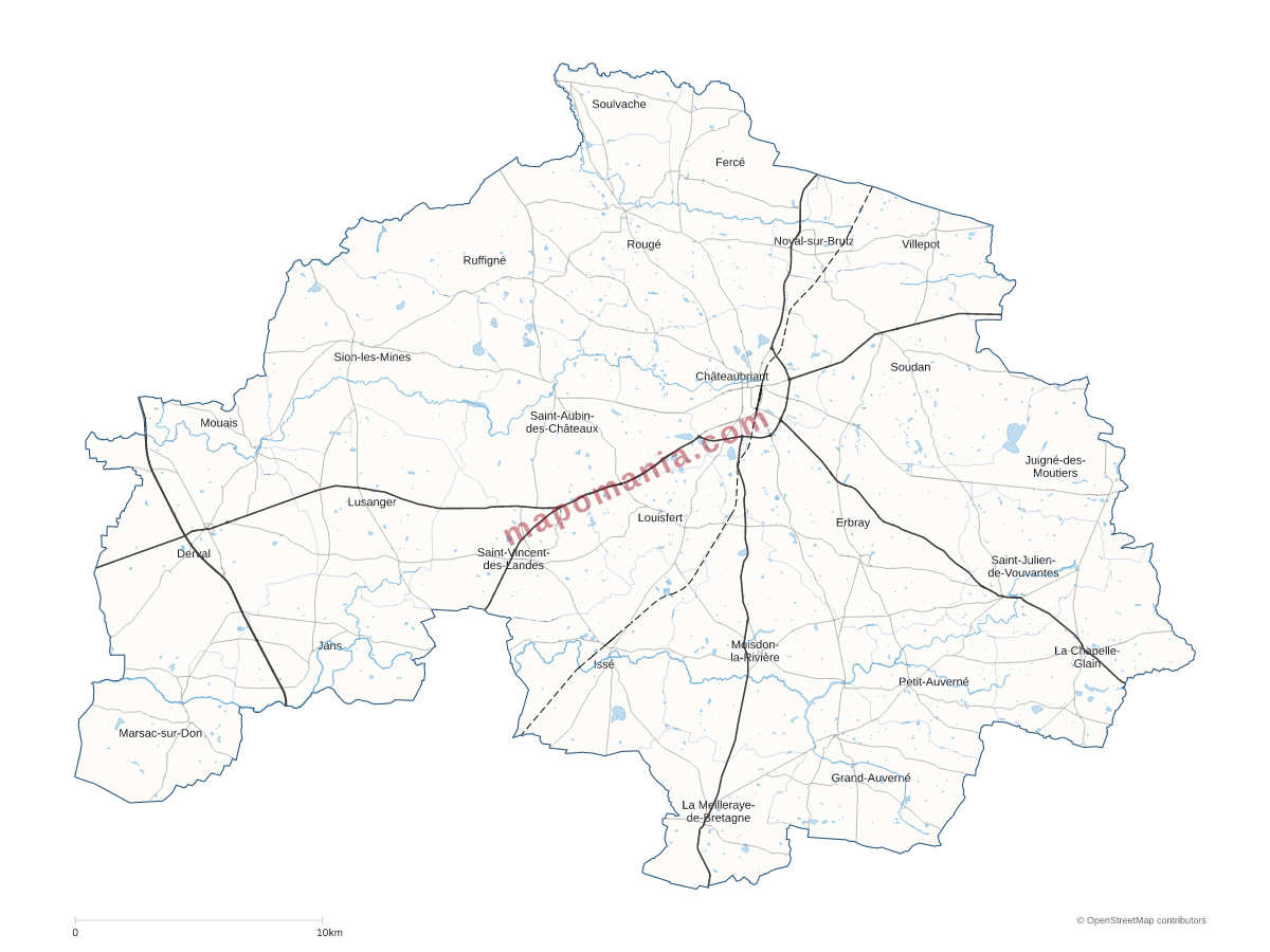 Carte de CC Châteaubriant-Derval à personnaliser