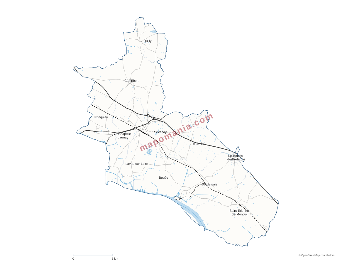 Carte de CC Estuaire et Sillon à personnaliser