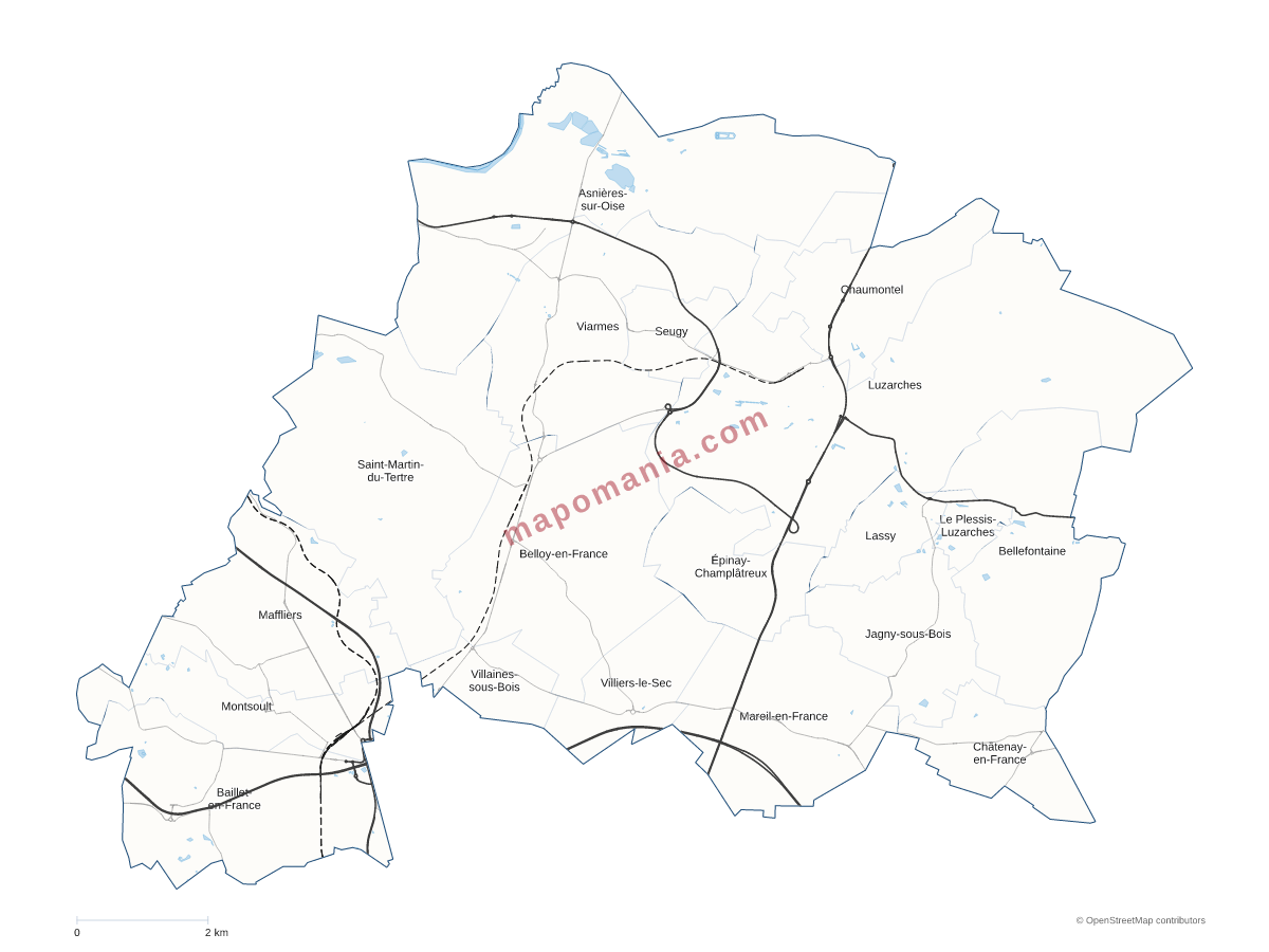 Carte de CC Carnelle Pays-de-France à personnaliser