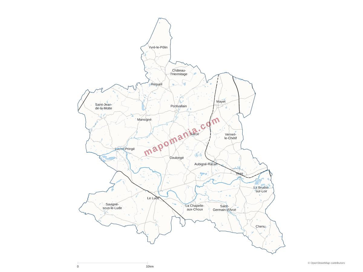 Carte de CC Sud Sarthe à personnaliser