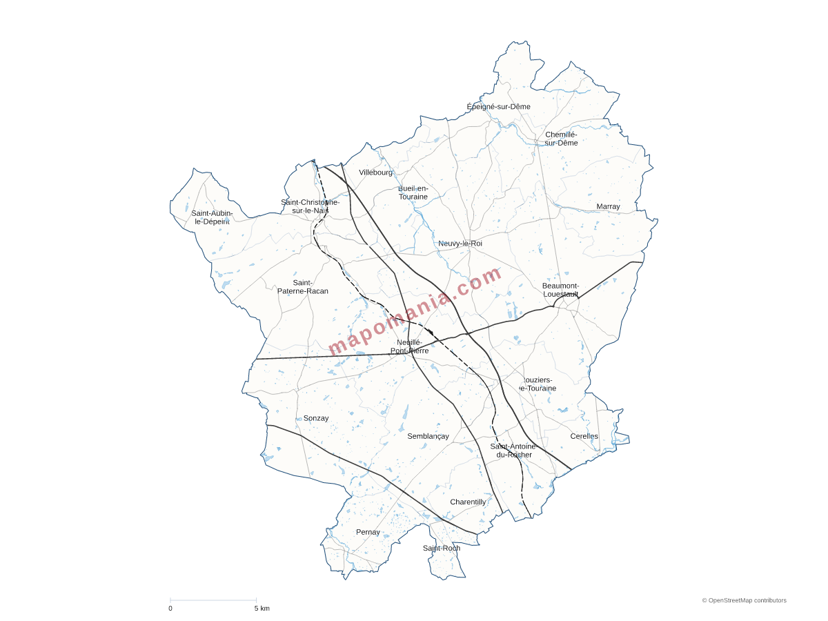 Carte de CC de Gâtine-Racan à personnaliser