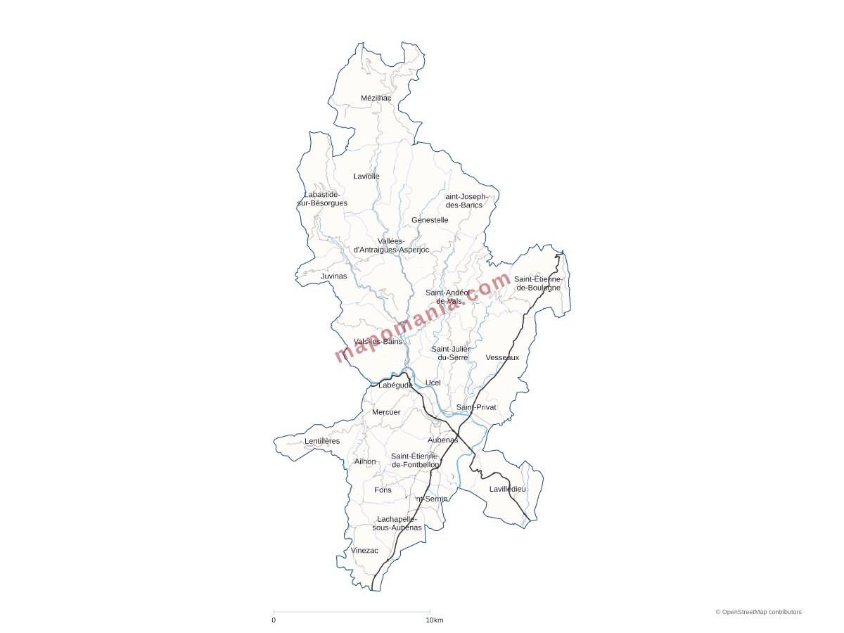 Carte de CC du Bassin d'Aubenas à personnaliser