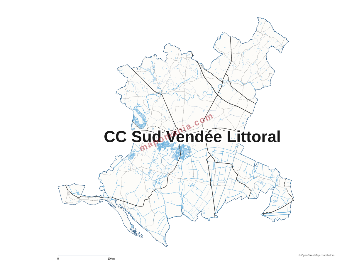Carte de CC Sud Vendée Littoral à personnaliser