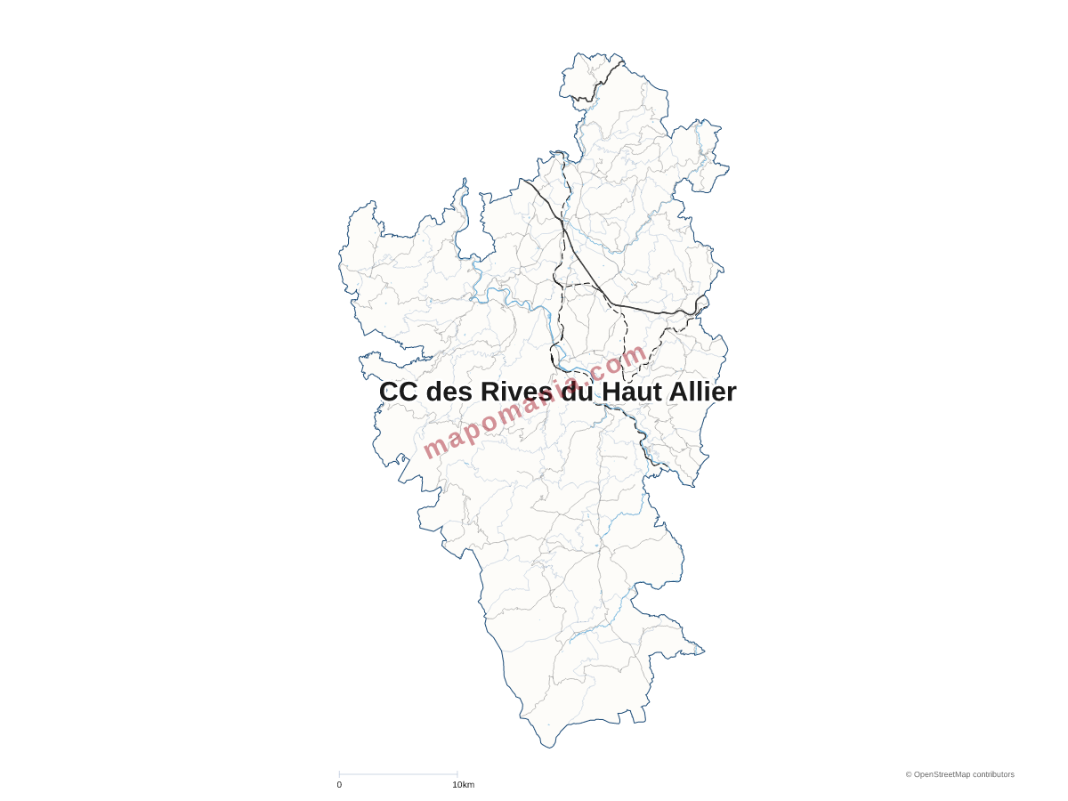 Carte de CC des Rives du Haut Allier à personnaliser