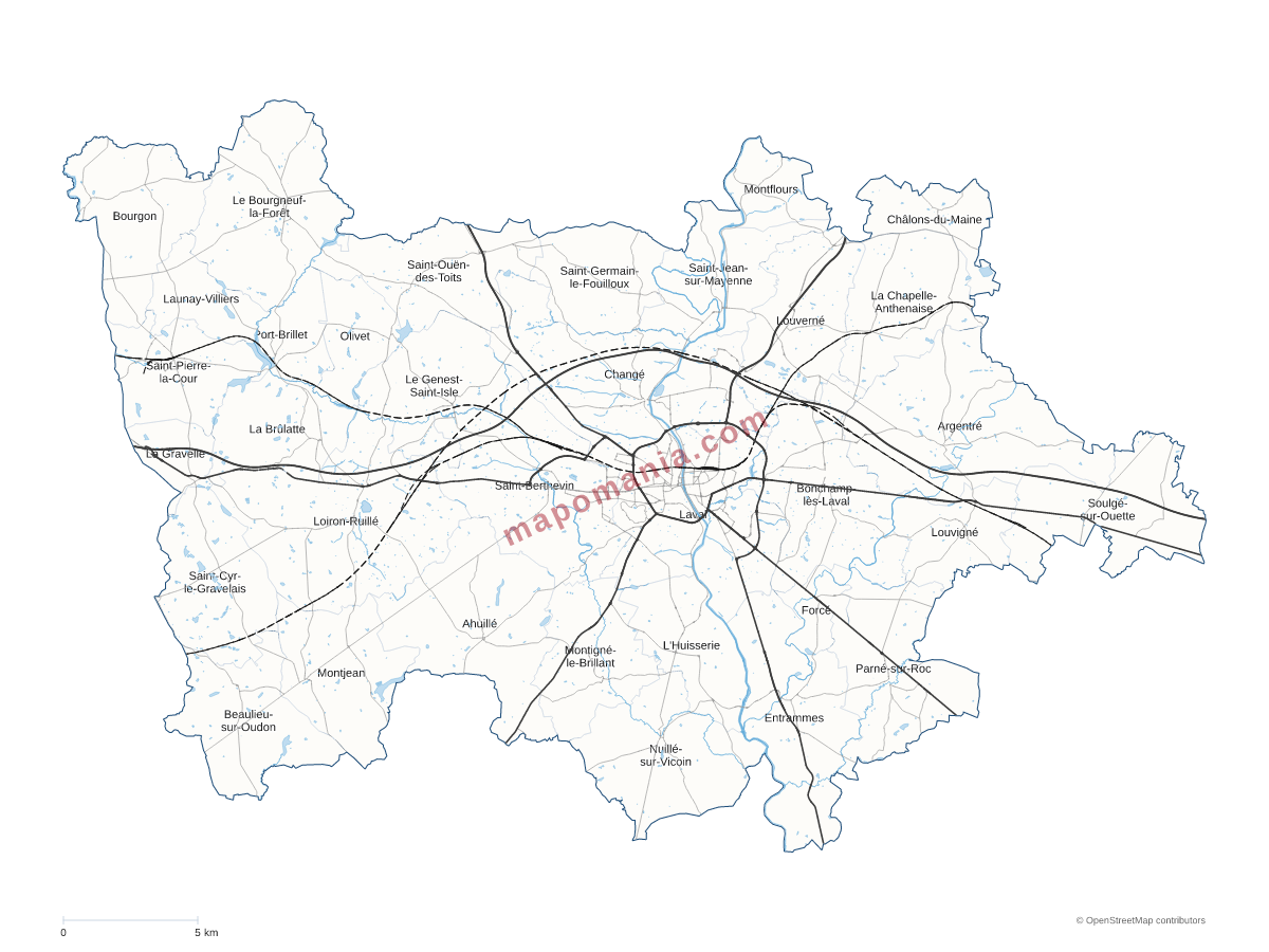 Carte de CA Laval Agglomération à personnaliser