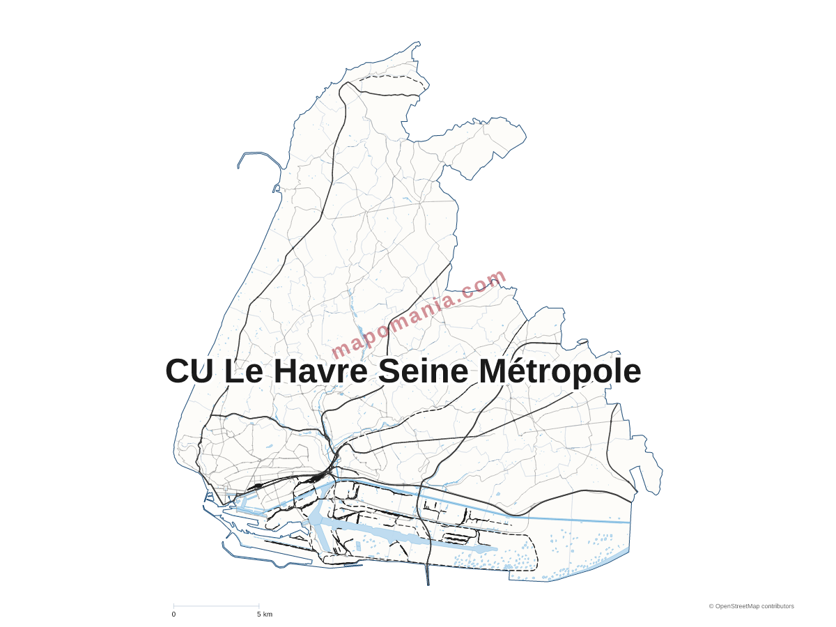 Carte de CU Le Havre Seine Métropole à personnaliser