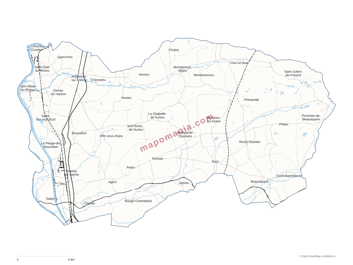 Carte de CC Entre Bièvre et Rhône à personnaliser