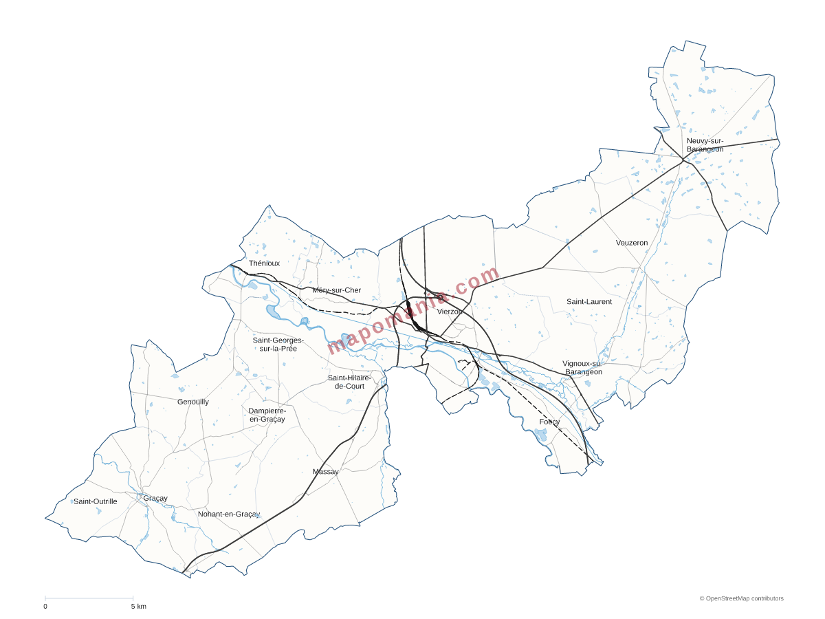 Carte de CC Vierzon-Sologne-Berry à personnaliser