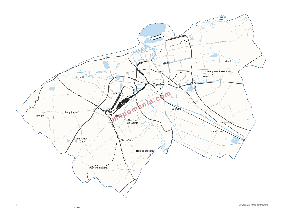 Carte de CA Grand Calais Terres et Mers à personnaliser
