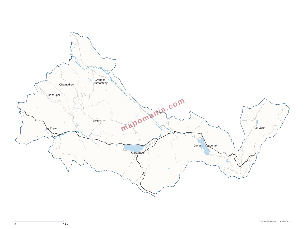 Carte de CC Gérardmer Hautes Vosges à personnaliser