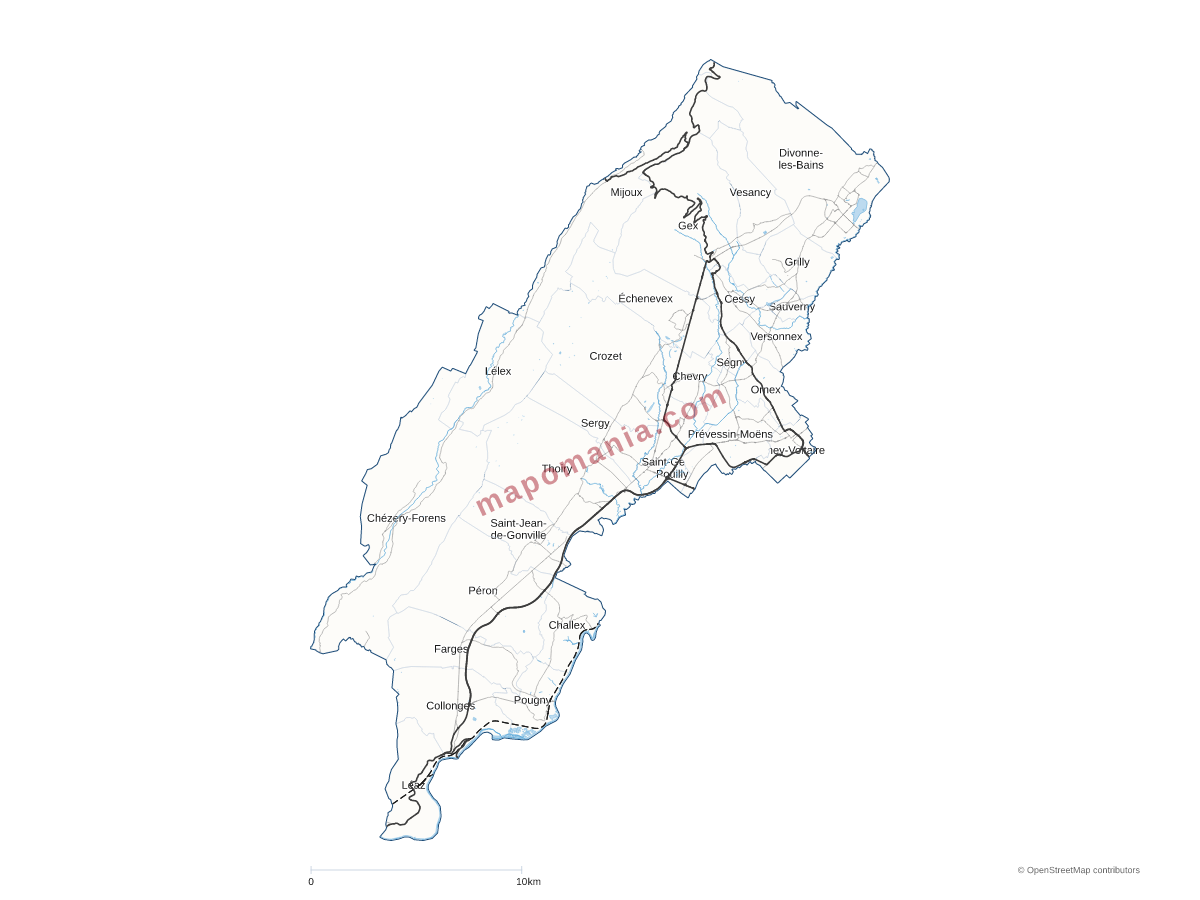 Carte de CA du Pays de Gex à personnaliser
