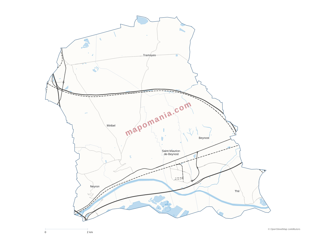 Carte de CC de Miribel et du Plateau à personnaliser