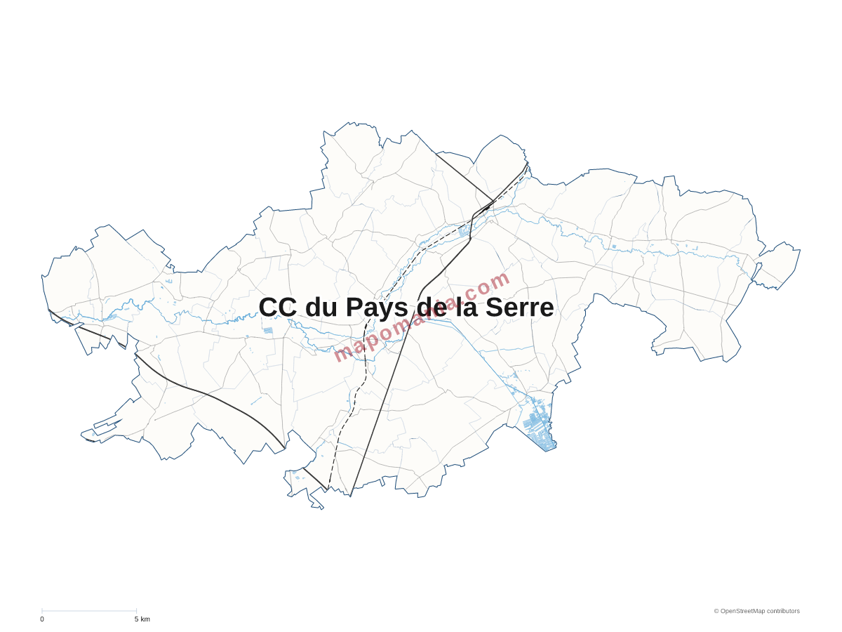 Carte de CC du Pays de la Serre à personnaliser