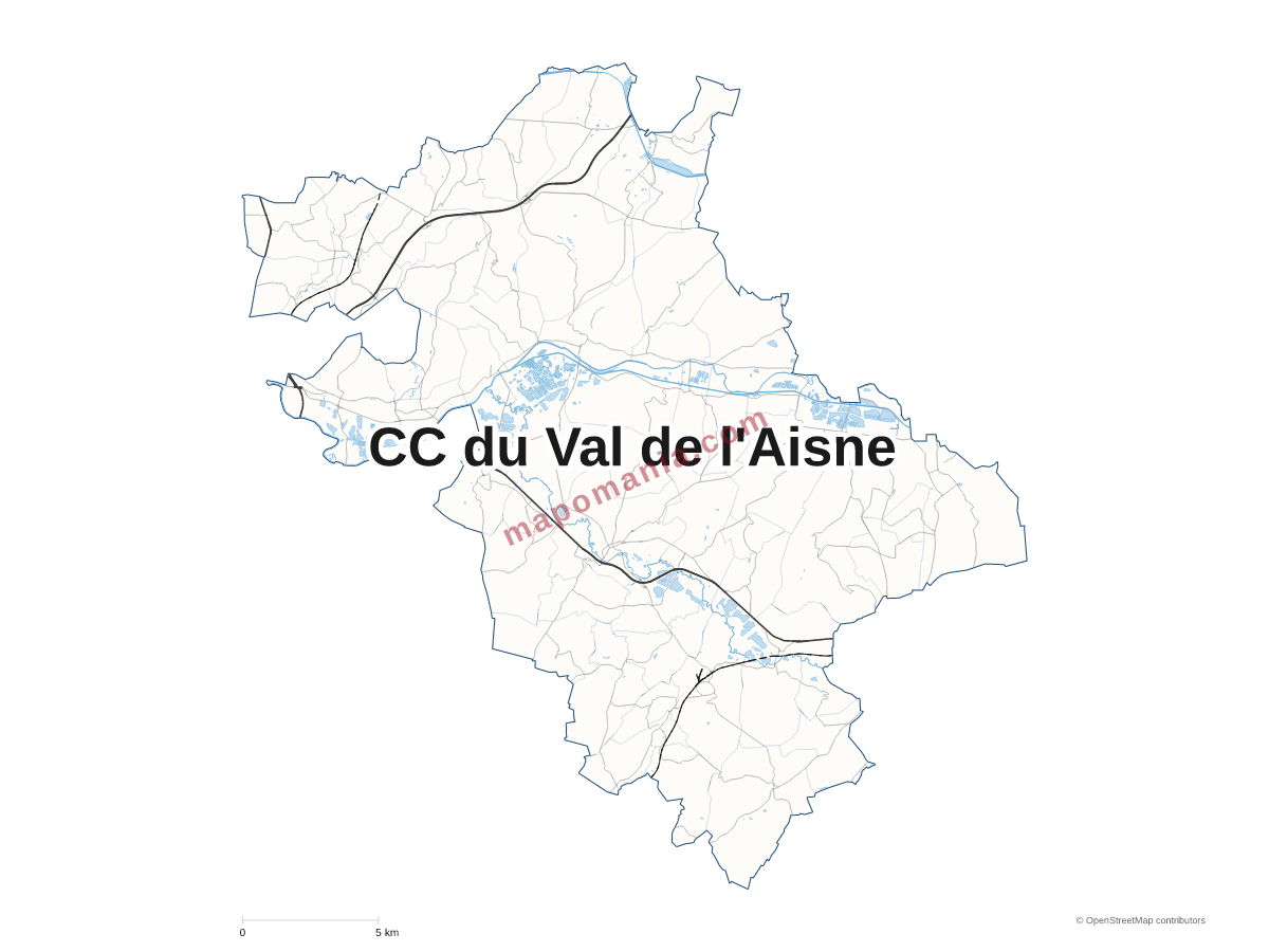 Carte de CC du Val de l'Aisne à personnaliser