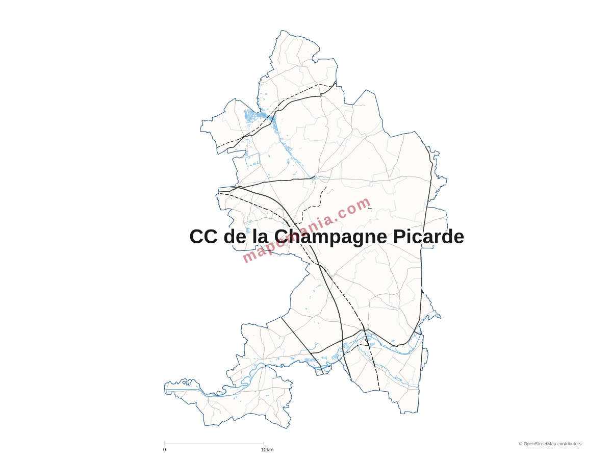 Carte de CC de la Champagne Picarde à personnaliser