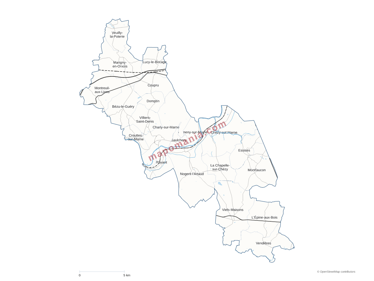 Carte de CC du Canton de Charly-sur-Marne à personnaliser