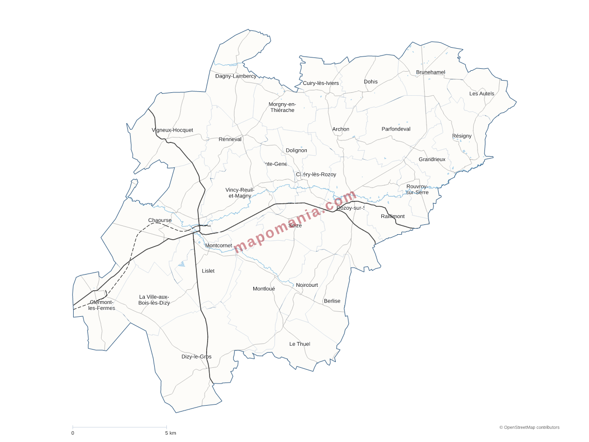 Carte de CC des Portes de la Thiérache à personnaliser