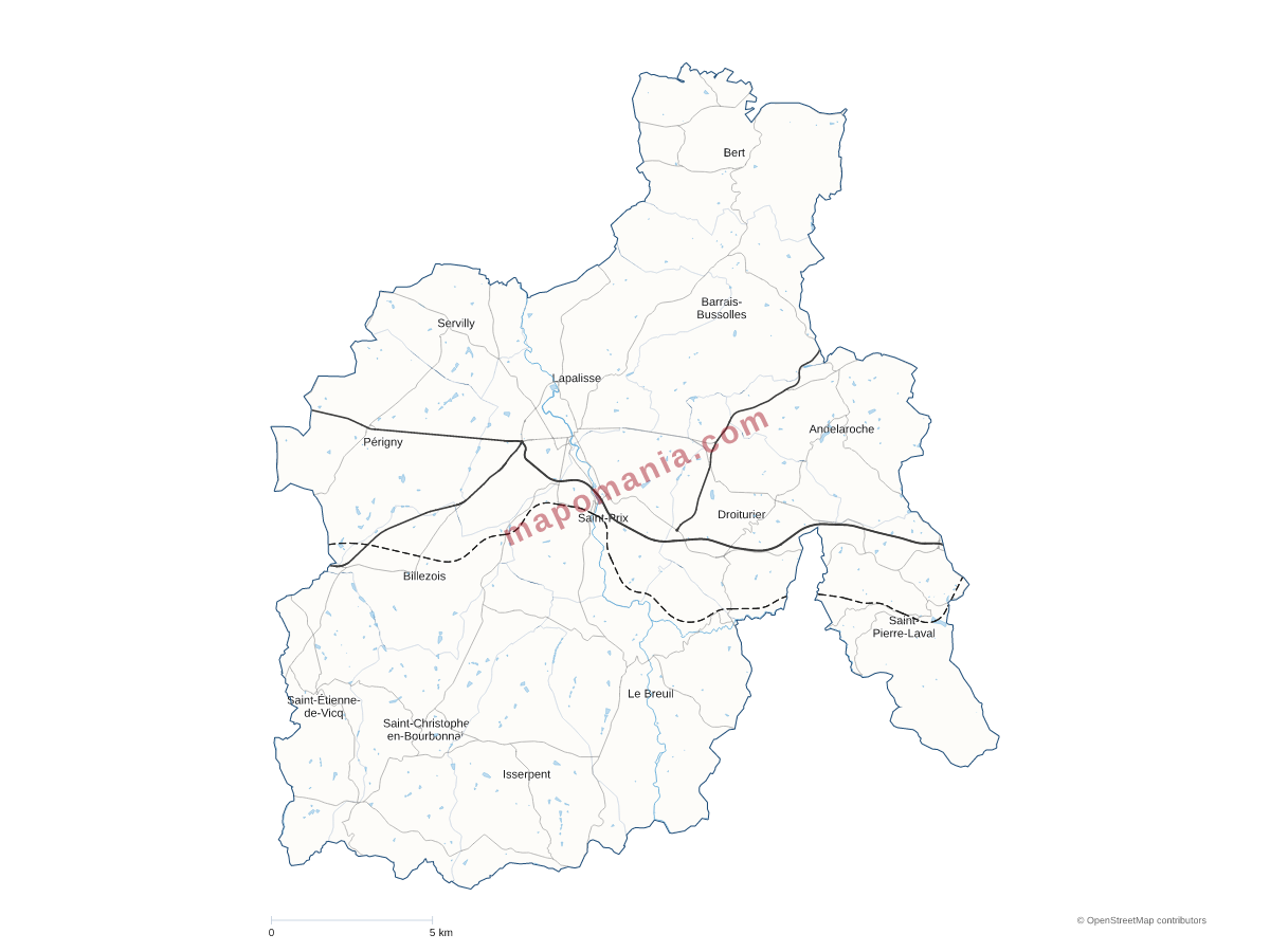 Carte de CC du Pays de Lapalisse à personnaliser
